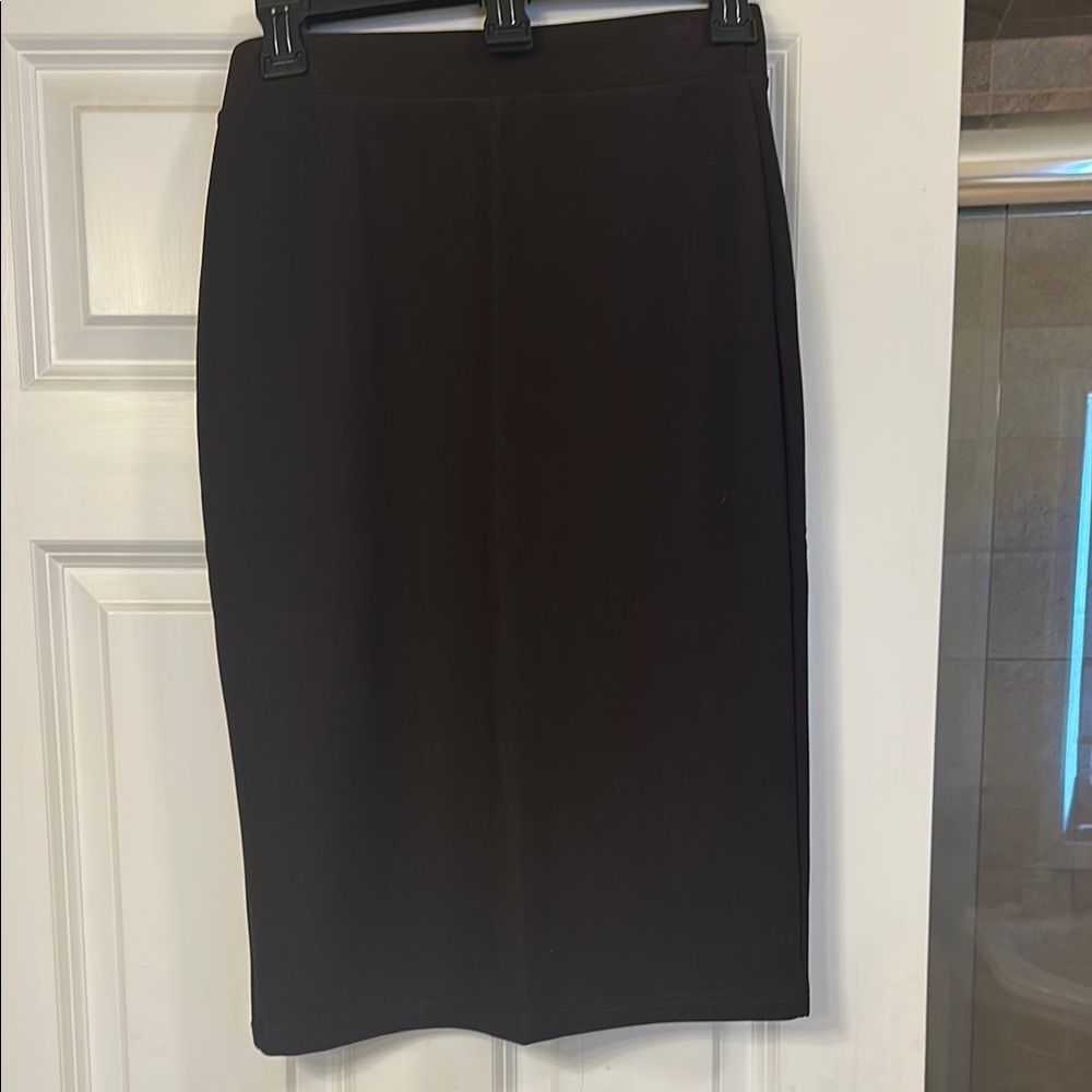 Elegant Dark Brown Pull On  Pencil Skirt by Conceited